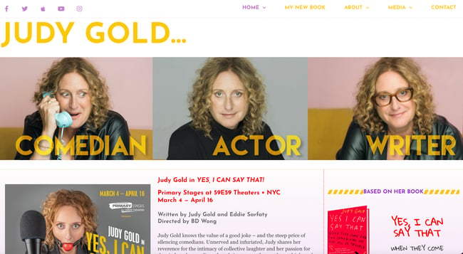 July Gold, actor website example