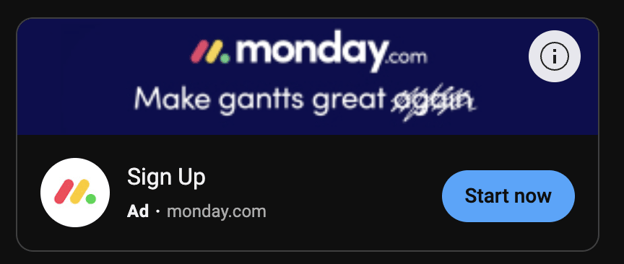 Banner Ad Example From Monday.com