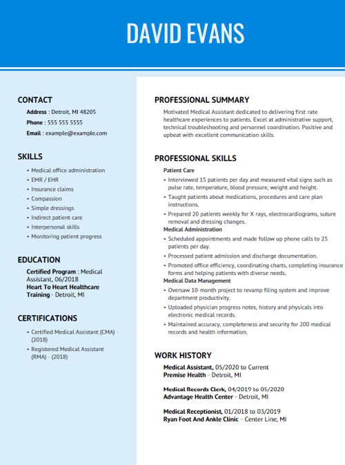 example-of-functional-resume-medical-assistant