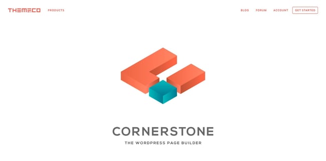 product homepage for the wordpress page builder cornerstone