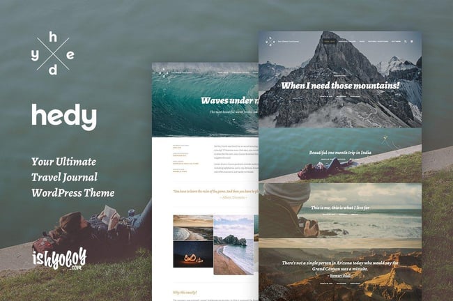 wordpress themes for writers, hedy