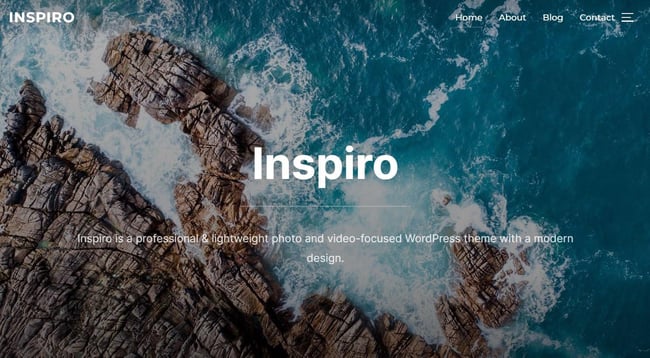 free wordpress theme for writers, Tap into the picture and video-focused WordPress themes for writers with Inspiro
