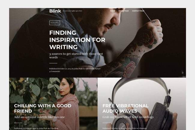 wordpress themes for writers, blink