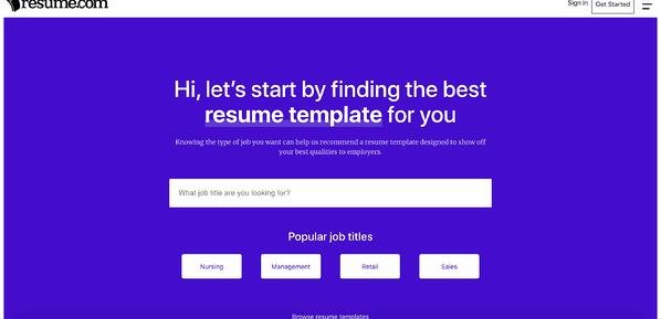 بهترین رزومه ساز رایگان: resume.com
