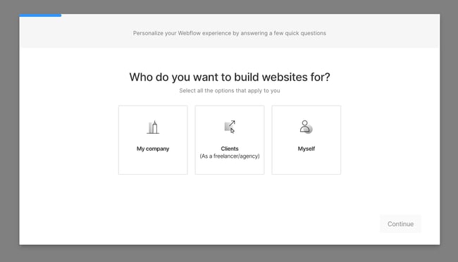 best free website builder: webflow setup