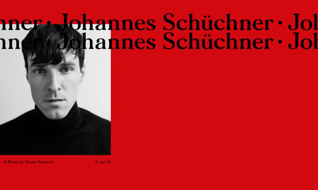 best personal website examples: johaness schuchner