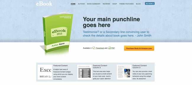 bookstore wordpress theme demo: e-book