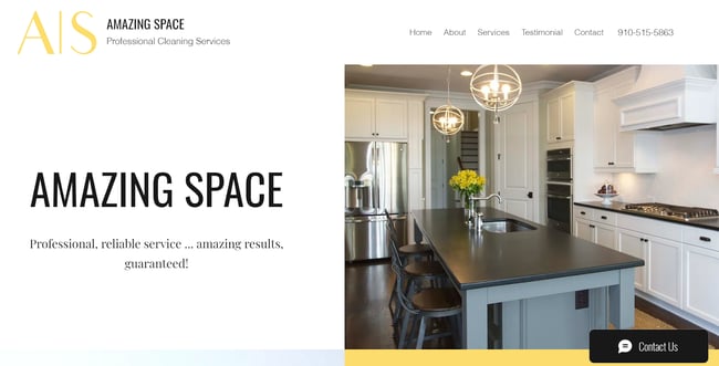 cleaning company websites, Amazing Space