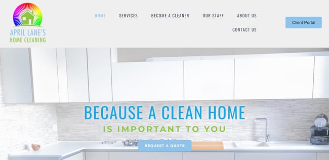April Lane’s home cleaning website