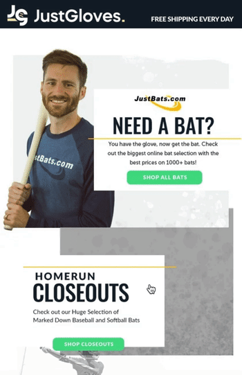 Email confirmation illustration from JustBats