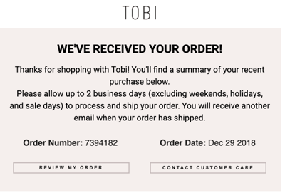 Order confirmation emails that convert: best practices and examples