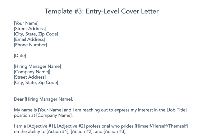 cover letter examples: entry-level cover letter