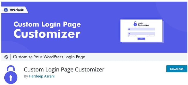 product page for the wordpress customize login page plugin custom login page customizer