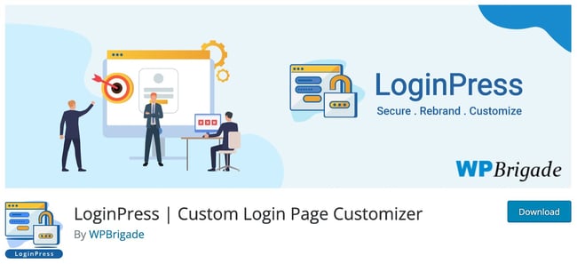 product page for the wordpress customize login page plugin loginpress