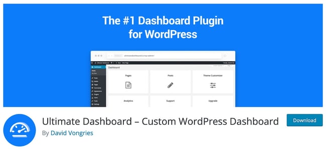 product page for the wordpress customize login page plugin ultimate dashboard