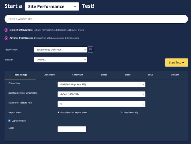 WebPageTest can test your site performance