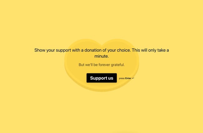 charity  donation form template from typeform
