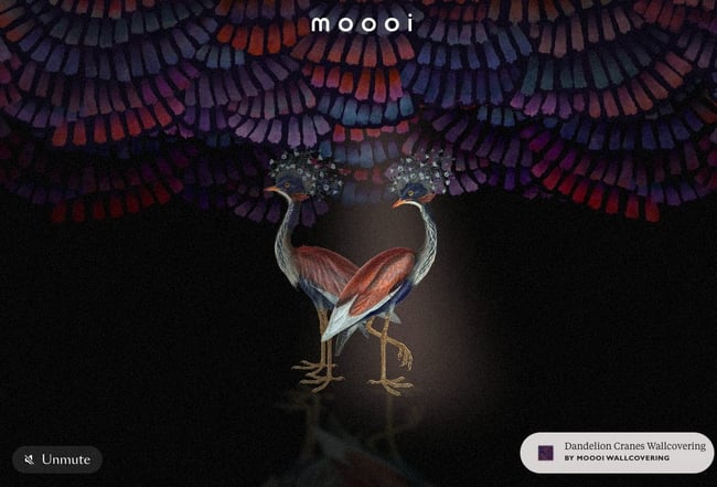 flashlight cursor effect on Moooi's interactive website