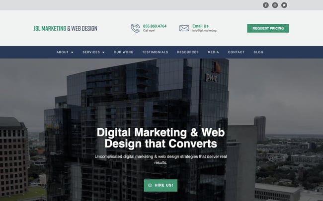 WordPress web design company: JSL Marketing & Website Design