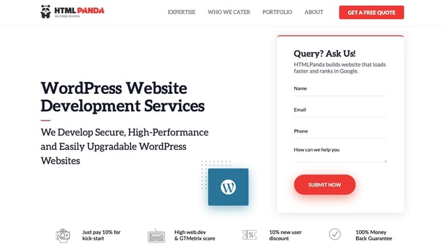 WordPress web design company:  HTML Panda