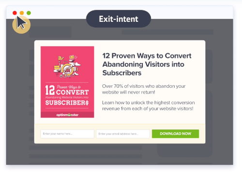 exit-intent pop-up demo from email seizure instrumentality OptinMonster