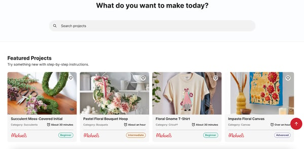 Craft store Michael’s shows empathy in its marketing with a projects page on its website that provides step-by-step instructions for DIY projects.