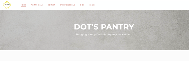 Weebly website example, Dot’s Pantry