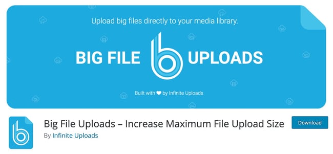 downlaod page for the file upload plugin for wordpress big file uploads