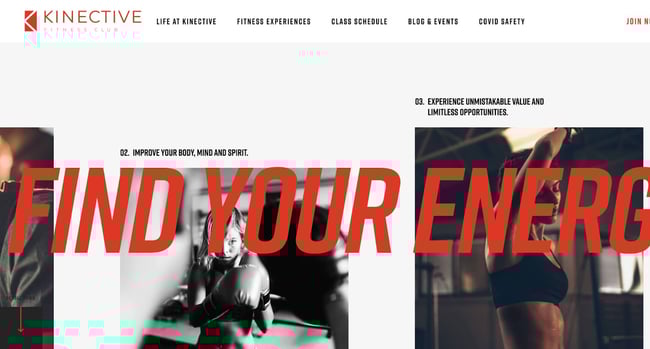 fitness website example: Kinective Fitness