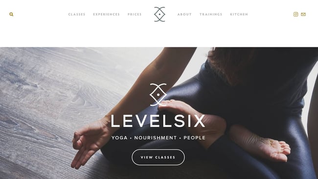 fitness website example: LEVELSIX