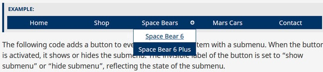 When tab is pressed, the focus moves to the Space Bear 6 link.