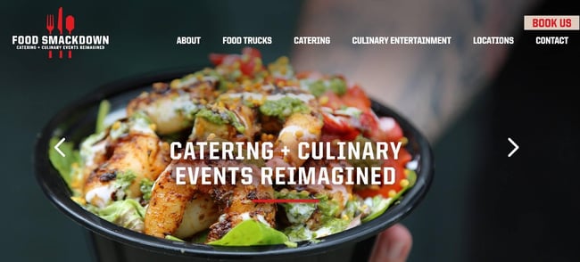 Food truck website design example from Food Smackdown.