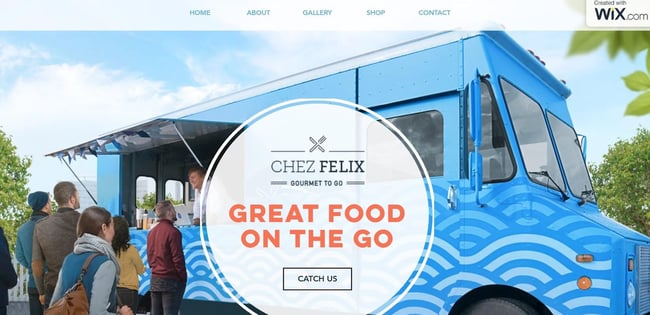 Food truck website design example from Chez Felix Gourmet.