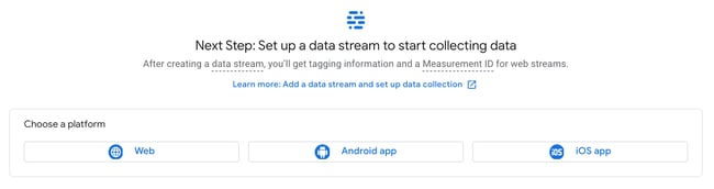 wordpress google analytics: data stream setup