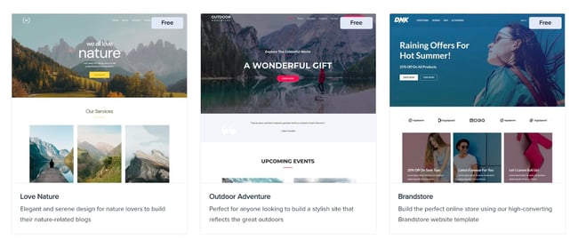 How to choose a WordPress theme, picture of Astra-themed websites