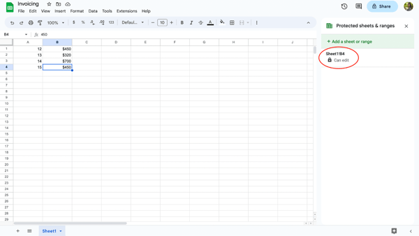 Protect cells google sheets, how to unlock cells step 4: click on the locked cell or range you want to unlock.