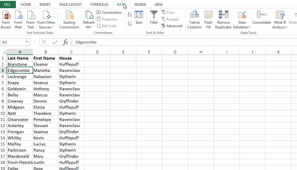 how to sort in excel, alphabetize pc