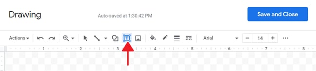 نحوه اضافه کردن یک جعبه متن در Google Docs: نماد جعبه متن در داخل ابزار