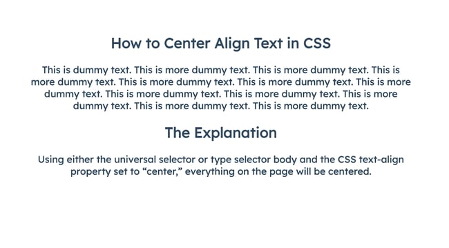 how to focus text in css: utilize the text line up residential or commercial property and body selector