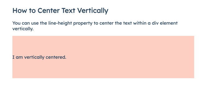 how to vertically center text in css: line-height property