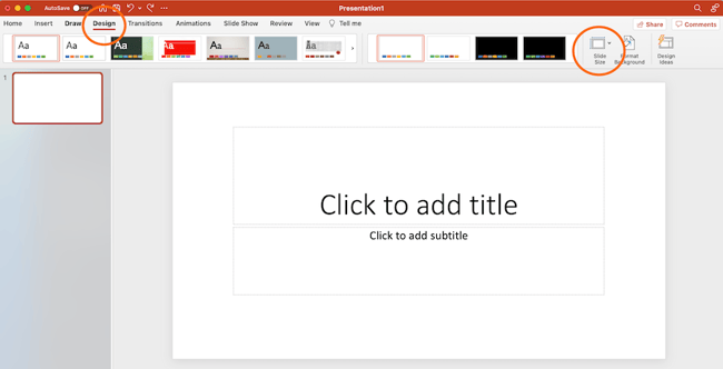 how to create powerpoint infographic: change slide size