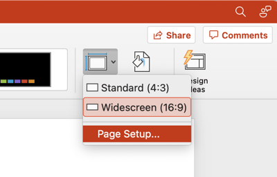 how to create powerpoint infographic: page setup button