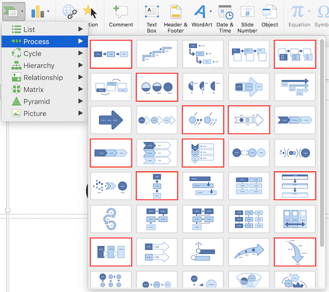 how to create powerpoint infographic: process smartart