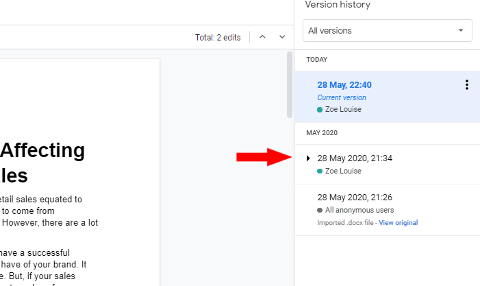 track changes in google docs 2021