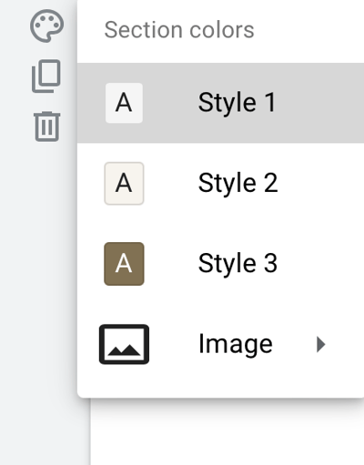 how to use google sites: section colors