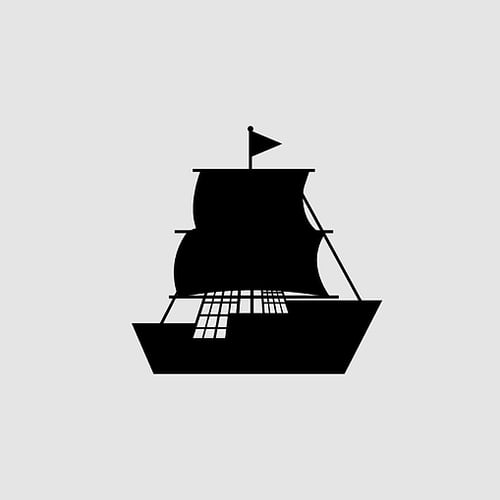 material design black filled ship icon