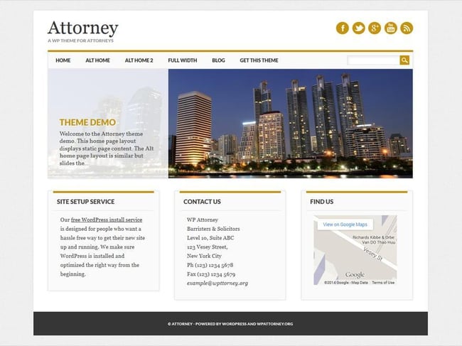 wordpress law firm themes: attorney