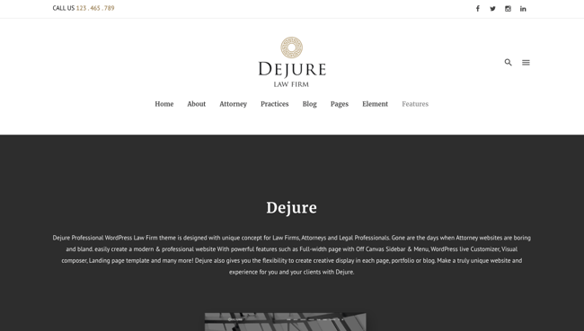 wordpress law firm themes: dejure