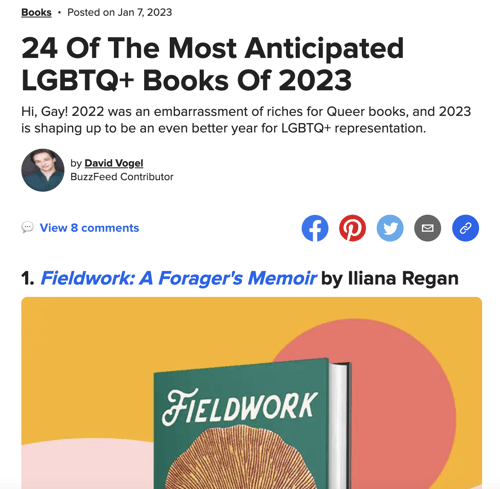 listicle, book releases on Buzzfeed