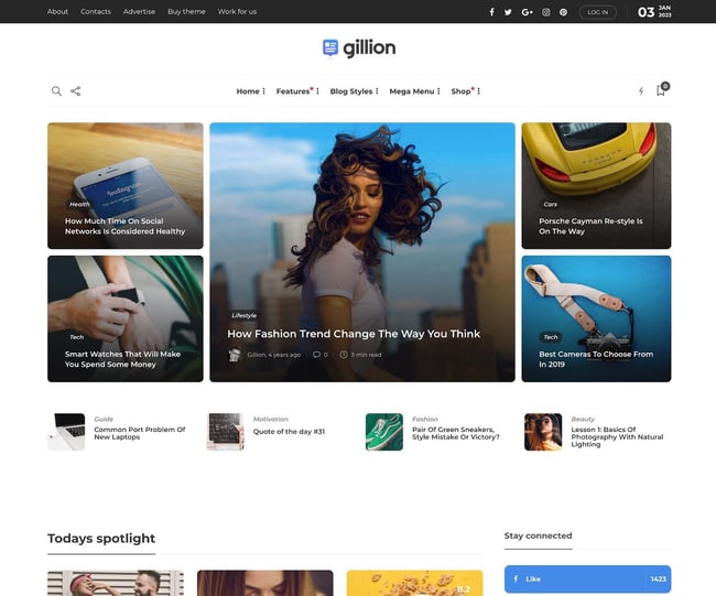 magazine WordPress themes, Gillion